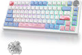 400PRO 75% Wireless Creamy Mechanical Keyboard Pink, Gasket Hot Swappable RGB Gaming Keyboard Bluetooth/2.4GHz/USB-C Cute Key Board with Pre-lubed Cream Grey Switches (82 Pink White)