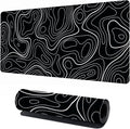 Extra Large Gaming Mouse Pad 31.5"x15.7"｜Topographic Contour-Themed XXL Keyboard Pad, Mouse Mat, Desk Pad, Non-Slip Rubber Base & Stitched Edges - Extended Mousepad for PC/Laptop/Office/Home Decor
