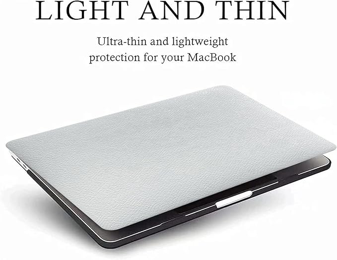 Funut for MacBook Air 15 inch Case 2026 2025-2023 Release M4 A3241 M3 A3114 M2 A2941, Luxury Snake PU Leather Scratch & Shockproof Hard Shell Case & Keyboard Cover, Snakeskin White