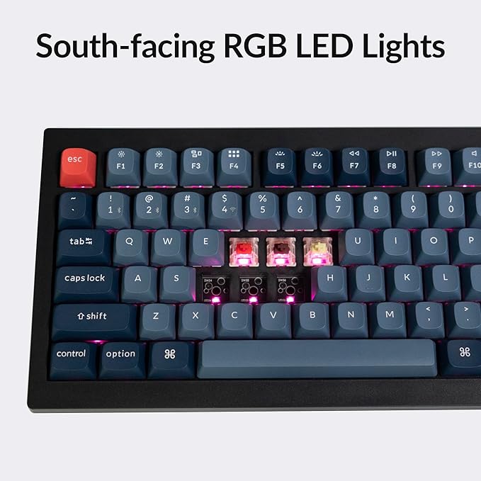 Keychron V3 Max TKL Wireless Mechanical Keyboard, QMK/VIA RGB Bluetooth/2.4 GHz/Wired, 87 Keys Hot-Swappable with Gateron Red Switch, Compatible with Mac Windows Linux
