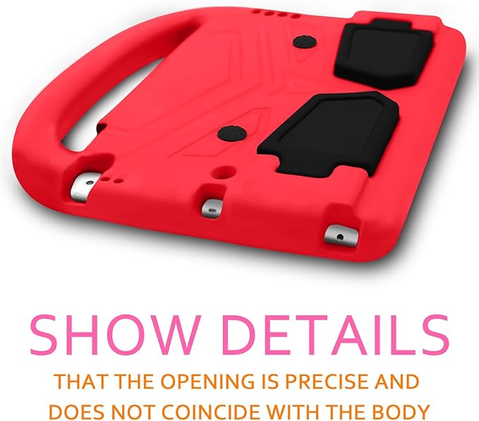 Kids Case for 7.9" iPad Mini 5/4/3/2/1, Red, Silicone Shockproof Cover with Handle Kickstand, Compatible with Apple iPad Mini 5th (2019), Mini 4/3/2/1, Red