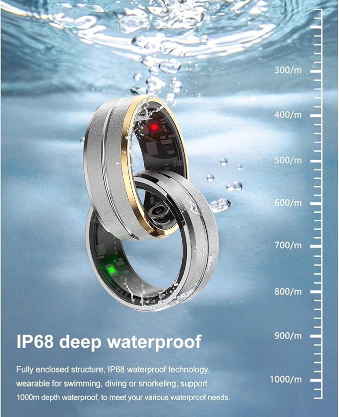 Yoidesu Smart Health Ring for Women & Men, IP68 Wearable Fitness Ring with Sleep Monitoring Step Counting Camera Control Heart Rate Body Temperature (8)