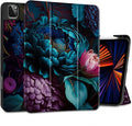 MEEgoodo for iPad Pro M2 12.9 Case 6th/5th/4th/3rd Generation 2022 2021 2020 2018 with Pencil Holder, Tablet Cover with TPU Back Shell, Beautiful Fantasy Flower