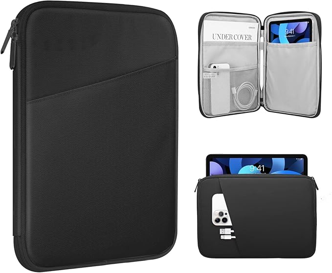 TiMOVO 8-9 Inch Tablet Sleeve Case for All-New iPad mini 7 (A17 Pro, 2024), iPad mini 6 (8.3-Inch, 2021), iPad mini 5/4/3/2/1, Portable Protective Pouch Bag for iPad mini, Black