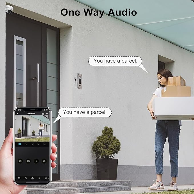 Anpviz 5MP PoE IP Camera with Audio, Full Metal Wired Turret Security Camera Outdoor, Human Vehicle Detection, Smart Color Night Vision, 3072x1728@20fps, 114° FOV, WDR, IP67 Waterproof, IPC-D3053WD-S