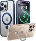 CASEKOO Blue Titanium for iPhone 16 Pro Max Case with Magnetic Ring Stand [Compatible with MagSafe] [16FT Military-Grade Protection] Shockproof Polished Frame Phone Grip Cover 6.9 inch