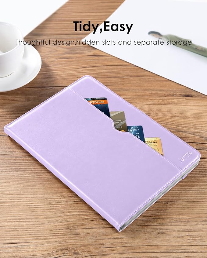 DTTO for iPad 9.7 Inch 5th/6th Generation 2018/2017 Case with Apple Pencil Holder, Premium Leather Folio Stand Cover Case for Apple iPad 9.7 inch, Also Fit iPad Pro 9.7/Air 2/Air - Lavender