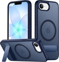 SPIDERCASE Magnetic for iPhone 17e Case for iPhone 16e Case, with [3 Stand Ways] [Military Grade Drop Protection] Invisible Stand Shockproof Slim Case for iPhone 17e/16e 6.1 inch, Blue
