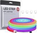 BTF-LIGHTING 6.5FT WS2811 WS2812B IC RGB DC5V 360 Degree Round Reticulate Pattern Chasing Color Neon LED Strip Flexible Nylon Silicone IP67 Waterproof Dream Color Rope Light(No Adapter or Controller)