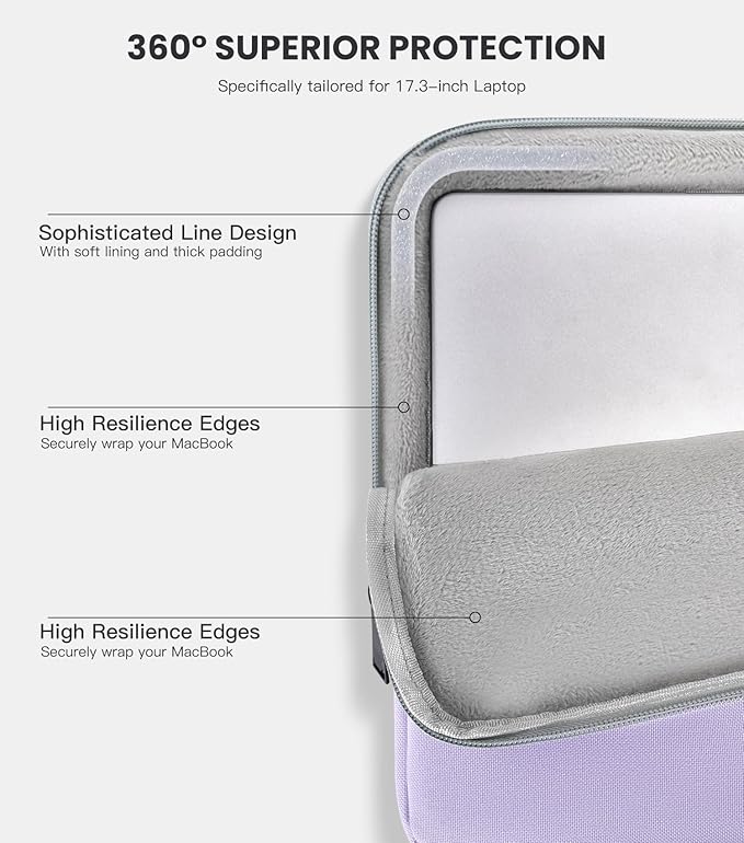 17 inch 360° Protective Laptop Case Sleeve for 2025 HP 17.3 inch Laptop, HP Envy 17, Pavilion 17, ASUS/Dell/Acer/Lenovo/LG/MSI Shockproof Water-Resistant Computer Bag with Accessory Pocket