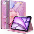 ZoneFoker Case for iPad Air 11-inch M3/ M2 (2025/2024), iPad Air 5th/ 4th Generation 10.9'' (2022/2020), iPad Pro 11 (4th/3rd/2nd/1st Gen), Multi-Angle Stand Cover with Pencil Holder, Marble Pink