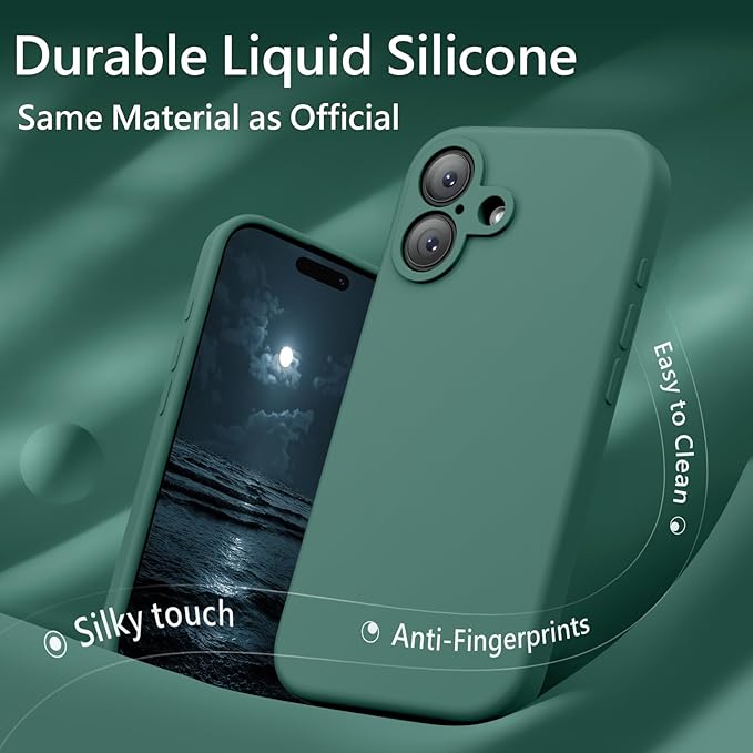 FireNova Magnetic for iPhone 17 Case, Compatible with MagSafe, [Integrated Silicone Camera Control Button] [Camera Protection] Anti-Scratch Microfiber Lining Phone Case, 6.3", Midnight Green