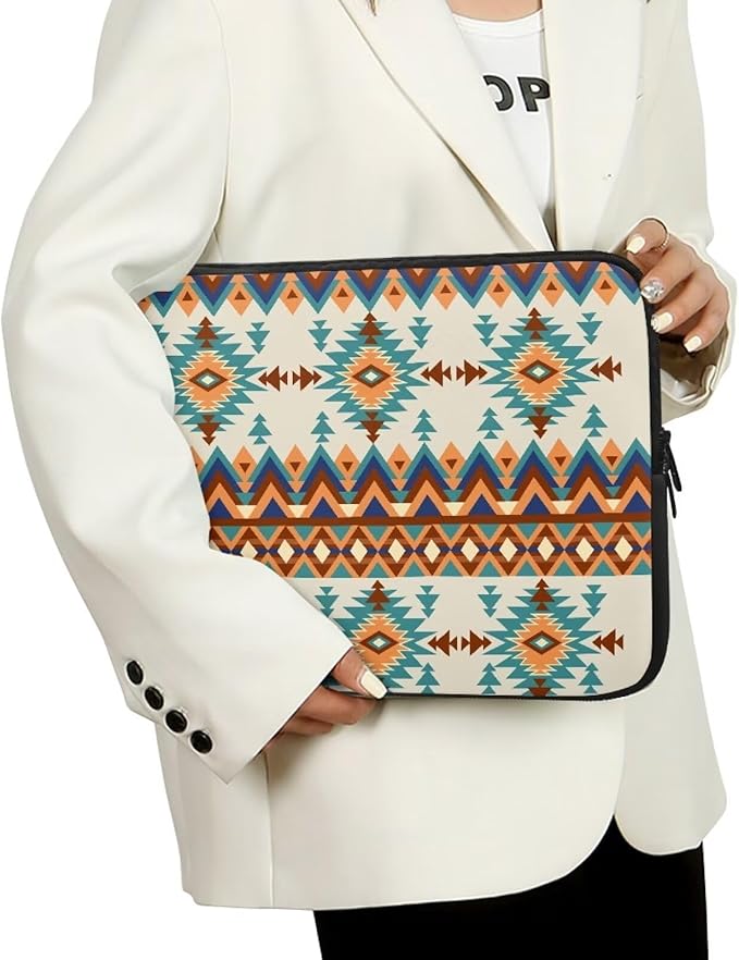 Aztec Boho Laptop Protective Sleeve for Women Men 13 inch Computer Sleeve Neoprene Laptop Bag Lightweight Lap Top Case Suitable for Travel School Office Organizers Brown