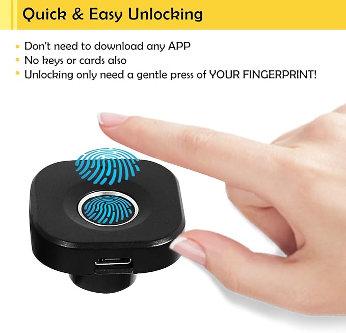 SUMNEW Fingerprint Cabinet Lock, Smart Biometric, Fit for Keyless Hidden File Drawer Wardrobe, Child Safety Electric Fingerprint Lock, DIY Wooden Furniture Privacy for Home Office