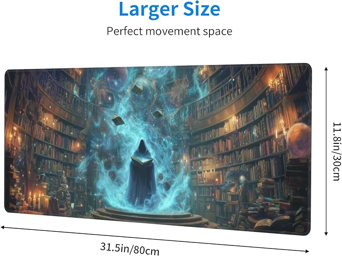 Witch Mouse Pad Extended Large Gaming Mouse Pad XL Stitched Edges for Gamer Home Office 31.5 X 11.8 Inch