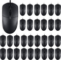 100 PCS Black Wired USB Computer Mouse Bulk - 1000 DPI 3 Button Corded with Home Office Noiseless Simple for Laptop Desktop PC