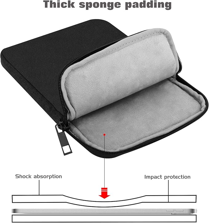 MoKo 13 Inch Tablet Sleeve Fits New 13inch iPad Air M4 2026, iPad Pro M5/M4/Air M3/M2 13", iPadPro 12.9", Galaxy Tab S8+/S9+ 12.4", Polyester Bag Fit with Apple Pencil or Smart Keyboard,Black
