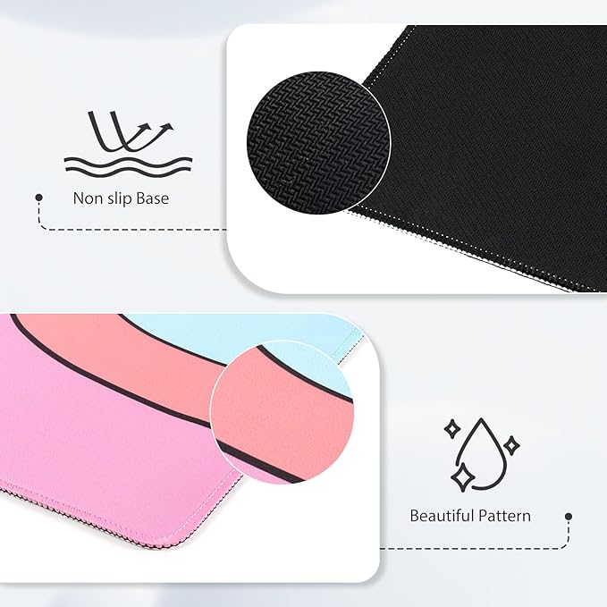 iCasso Desk Mat, XXL Large Mouse Pad with Stitched Edges, Anti-Slip Big Mousepad for Desktop, Keyboard Mat for Computer (Topographic)