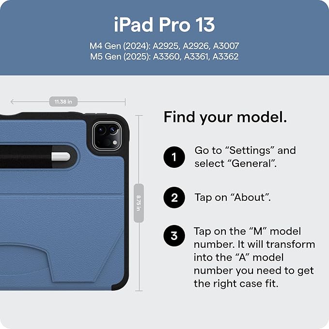 Zugu Case for iPad Pro 13 (M4/M5) 2024/2025, Slim Protective Cover with Apple Pencil Holder, Auto Wake/Sleep, Multiple Viewing Angles, iPad Pro 13 Inch Cover, Phone Protectors, Olive Green