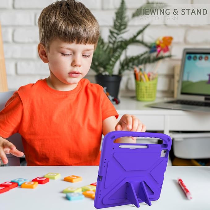 ATOOZ Kids Case for iPad air 13 inch 2024 2025 2026 (M2 M3 M4) / iPad Pro 13 inch (M4 M5), Cover with Shockproof Handle Stand for iPad Pro 13 7th /8th Gen 13" Tablet (Purple)