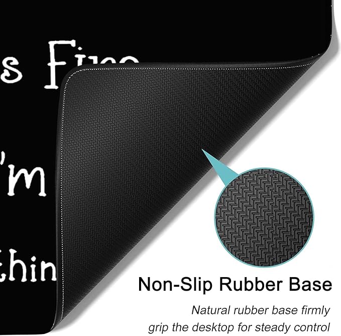 Large Mouse Pad, 31.5 x 11.8in Extended Gaming Mouse Pad with Stitched Edges, XXL Mousepad Protector Non Slip Rubber Base for Office and Home Writing Mat, Cute Black Cat Pattern Black Desk Mat