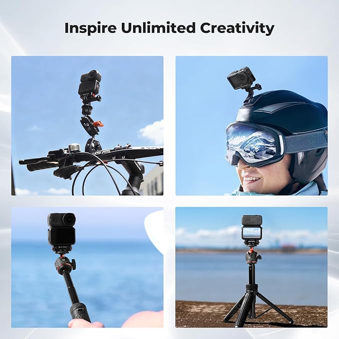 K&F Concept Magnetic Quick Release Adapter Mount Compatible with DJI Osmo Nano/Osmo Action 6, Expansion Stand with 1/4 Screw Hole/Foldable Connector/Quick-Release Buckle, Action Camera Accessories