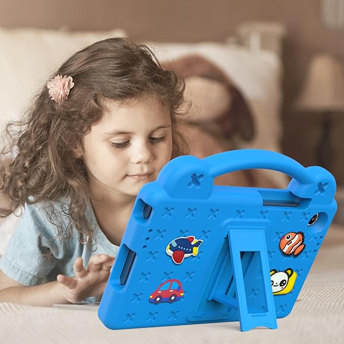 AKABEILA Compatible with Lenovo Tab One 2025 8.7 inch Tablet Case, Lightweight Shockproof Protective Case with Shoulder Strap & Stand Handle for Girl Kid Gift Sky Blue