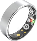 Smart Ring Health Tracking, Sleep Tracking, Heart Rate, Blood Oxygen, Blood Pressure，Fitness Ring, Activity Monitoring, 5 Days Battery, 5ATM Waterproof, No Subscription (Silver, 12#)