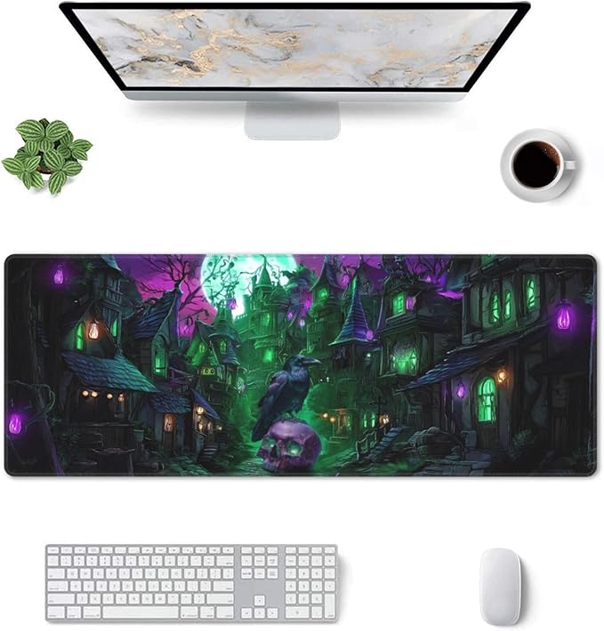 Halloween Mouse Pad Extended Large Gaming Mouse Pad XL Stitched Edges for Gamer Home Office 31.5 X 11.8 Inch