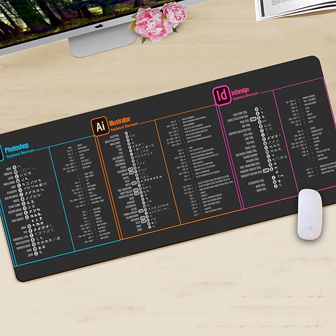 Designer Photo Editing Software Mouse mat, photoshop shortcut Keyboard tips gifts for beginner photographers gifts,photography gifts mouse pad large desk mats KMH