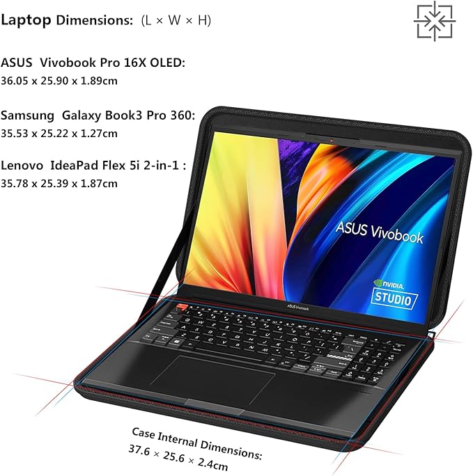 Smatree Hard Shell Laptop Sleeve for 16 inch HP OMEN Laptop 16, for 16 inch Lenovo Yoga Pro 9i Aura Edition/Pro 9i, for 16inch Yoga 7/7i Gen 8, for ThinkPad P16 Gen 3 Case