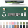 YSAGi Leather Desk Pad Protector, Office Desk Mat, Large Mouse Pad, Non-Slip PU Leather Desk Blotter, Laptop Desk Pad, Waterproof Desk Writing Pad for Office and Home (Seafoam Green, 31.5" x 15.8")