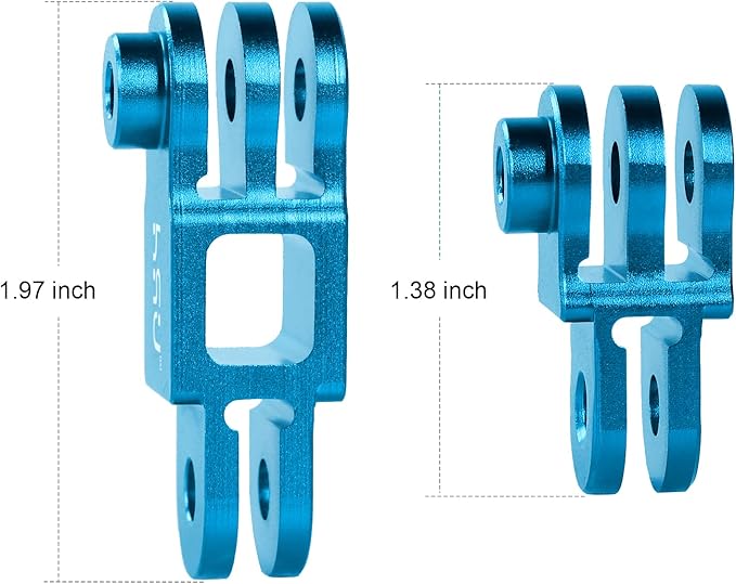 HSU Aluminum Alloy Metal Adjust Arm Straight Joints Mount, Same Direction Straight Joints Mount for Go Pro Hero 13/12/11/10/9/8/7/6/5 Black, DJI Osmo Action Action Camera and More (Blue)