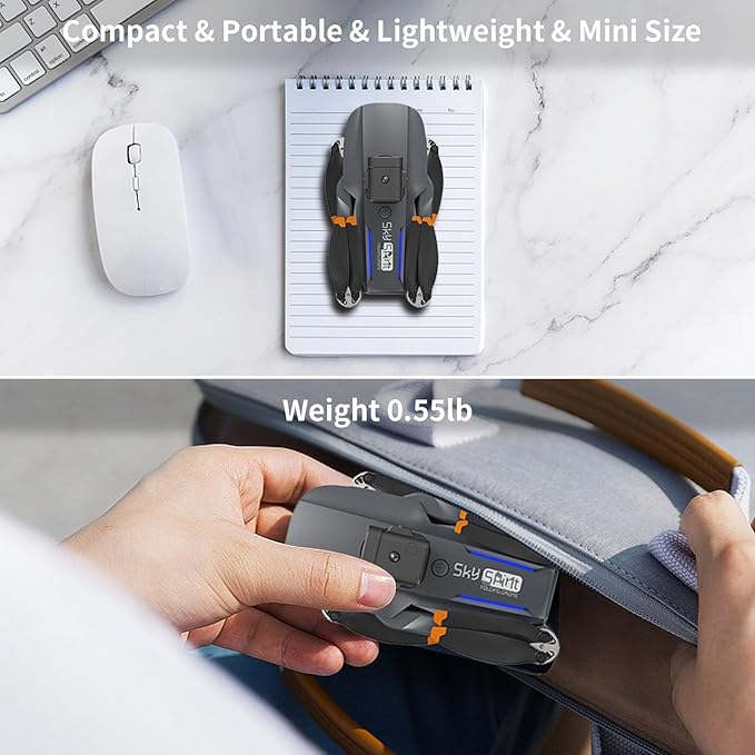OBEST Mini Drone with Camera,P14 - WiFi VR RC Drone,HD 4K Foldable,2 Batteries, 90° Adjustable Lens,One Key Take Off/Land,Intelligent 360° Obstacle Avoidance,Carrying Case,RC Quadcopter