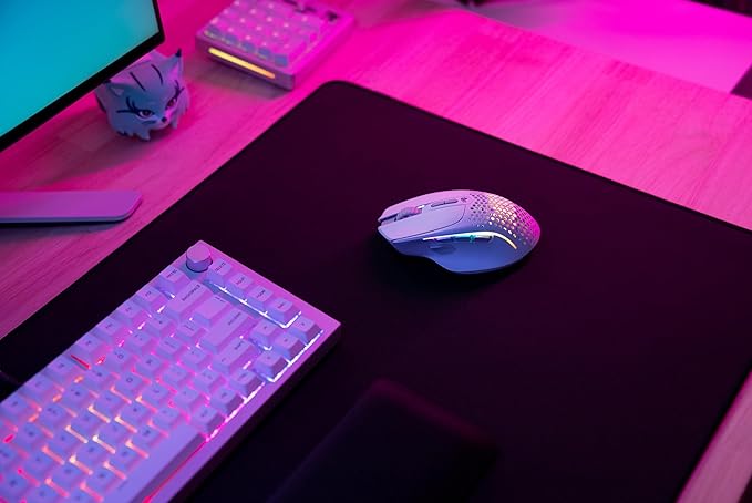GLORIOUS Gaming Model I 2 Wireless Gaming Mouse - Hybrid 2.4Ghz & Bluetooth, 75g Superlight, 9 Buttons (2 Swappable), RGB, PTFE Feet, MMO/MOBA/FPS, Long Battery Life, Side Thumb Rest - White