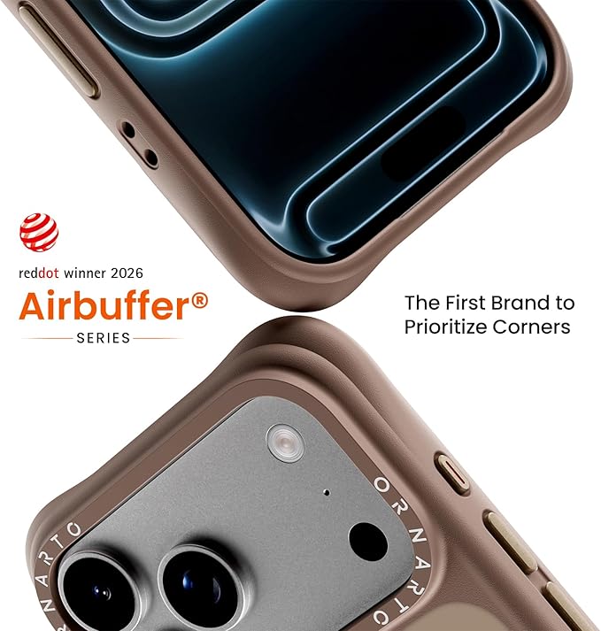 ORNARTO Magnetic for iPhone 17 Pro Max Case, 20FT Military-Grade Drop Protection, Compatible with MagSafe, Slim Shockproof Translucent Matte Phone Case for iPhone 17 Pro Max 6.9", Brown