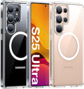 TORRAS Magnetic Shockproof for Samsung Galaxy S25 Ultra Case, [Fit for MagSafe][4X Military Grade Protection][Anti-Yellowing] Magnetic Slim Clear Case for Samsung S25 Ultra Case, Diamond Clear