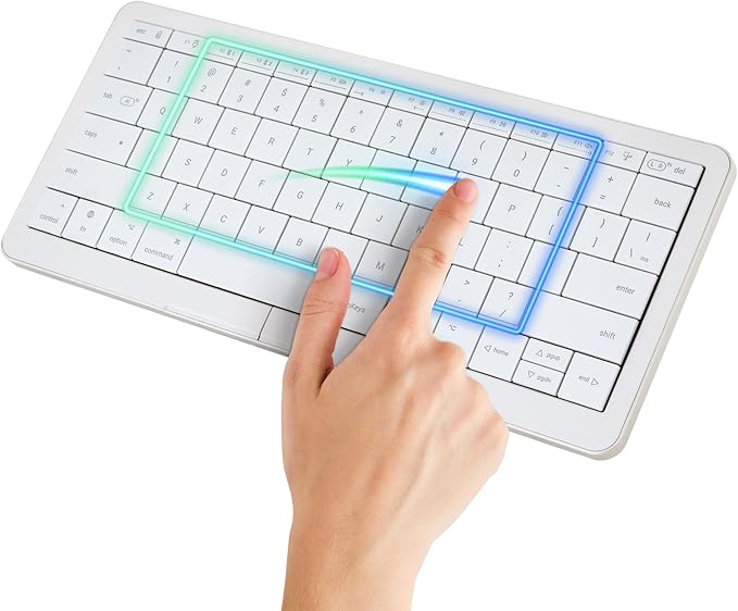 CLVX S Mac | Touch On Keys & Gestures AI Keyboard | Bluetooth & USB-C | Low Profile Silent Scissor Keys | Interactive RGB | Aluminum Chassis | Compatible with Mac/iPad/AppleTV/VisionPro