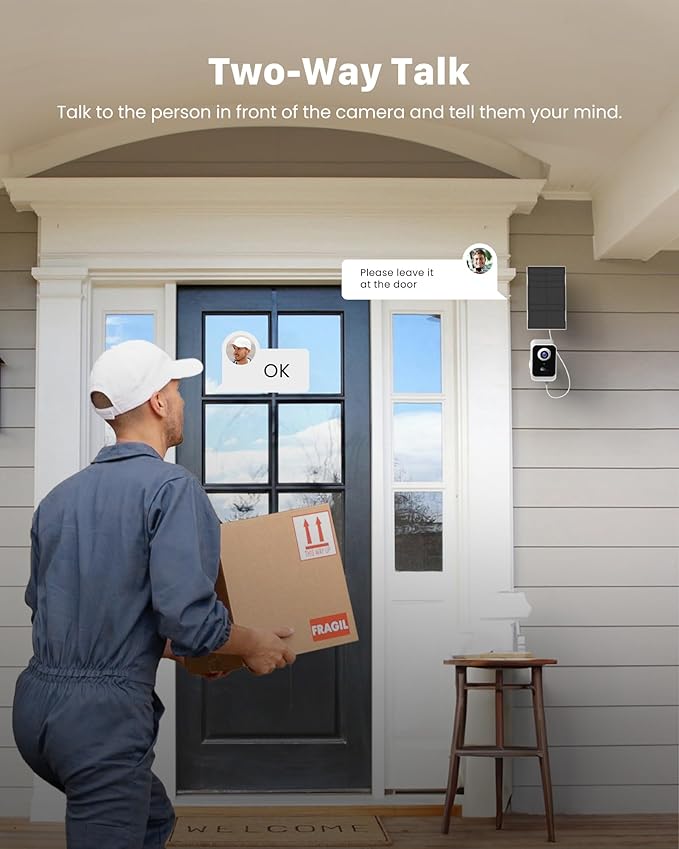 PEEIPM Security Cameras Wireless Outdoor Solar: Battery Power Cameras for Home Security WiFi Seguridad Camara System Kit Surveillance Monitor with Motion Sensor Flood Light Alarm & Color Night Vision