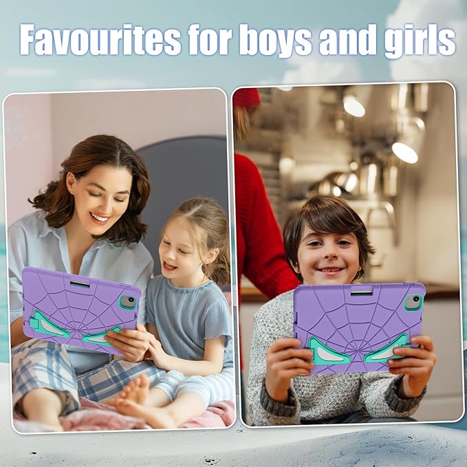 AKABEILA Compatible with Apple iPad Air 11(2026)M4/iPad Air 11(2024)/iPad Air 11(2025)M3 11 inch Tablet Case，Lightweight Protective Cover with Kickstand for Kids Children Boys Babies Purple Mint Green