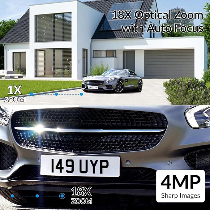 FOSCAM 4MP WiFi PTZ Outdoor Camera, 18X Optical Zoom with Auto Tracking, 2.4/5GHz WiFi Camera for Home Security, Person/Vehicle/Animal Detection, 656ft Night Vision, 350° Pan 90° Tilt, Two-Way Audio