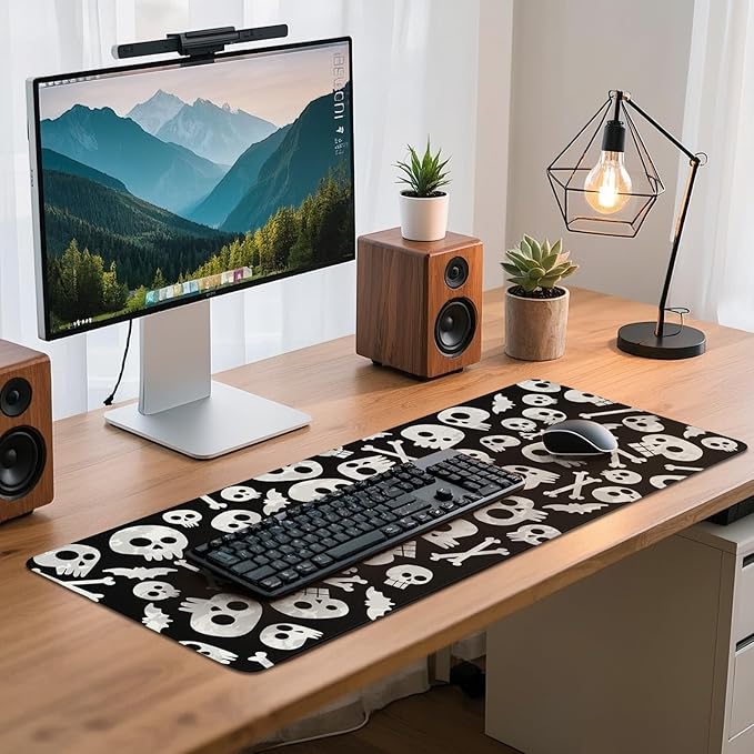 Gaming Mouse Pad - (31.5"×11.8") Skull Large Mouse Pads for Desk - Desk Mat for Keyboard and Mouse with Non-Slip Base, Desks Pad Matfor Game/Office & Home