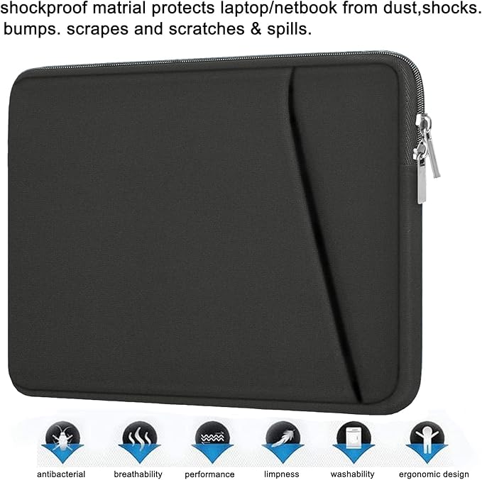 Askuko Laptop Sleeve 14 inch, Durable Carrying Bag Shockproof Protective Case Cover, Handbags Briefcase Laptop Bag Compatible with 14" MacBook Air/Pro HP Asus Lenovo Notebook Computer, Grey