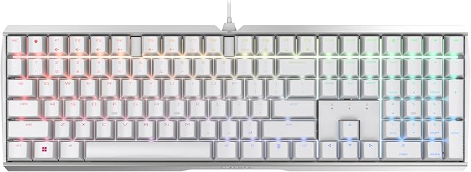 Cherry MX 3.0S, Wired Mechanical Gaming Keyboard, Robust Aluminum Housing, RGB-Lighting, Full Key Rollover, Anti Ghosting, MX RED Switches, White