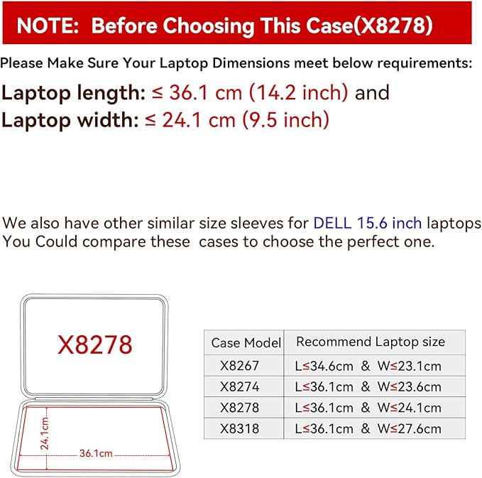 Smatree Hard EVA Protective Sleeve Case Compatible for 15.6 inch Dell Latitude 3550/3540 Laptop, 15.6 inch Dell Carry Travel Case Waterproof Sleeve (X8278)