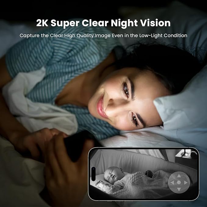 AMOROM 2 Pack 2K Indoor Security Camera Wireless, 360° Pan-Tilt Wi-Fi Pet/Baby Monitor with AI Motion Detection, Night Vision, Phone App, Cloud & SD Storage (5G/2.4G Hz)
