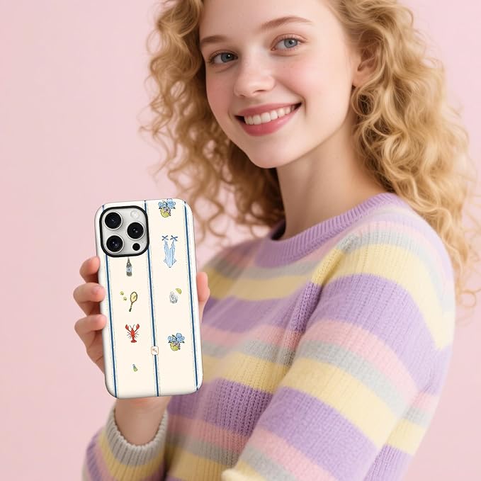 Magnetic for iPhone 14 Pro Max Case Cute Frog Stripes Phone Case, Summer Shockproof Slim TPU and Hard PC Protective Phone Cover Compatible with MagSafe Designed for Women Girls