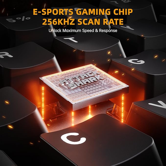 ATTACK SHARK R68HE 60% Wired Rapid Trigger 8K Mechanical RGB Gaming Keyboard with 0.005mm RT Accuracy,0.08ms Latency,256K Scan,Hall Effect Magnetic Switch,Carbon Fiber+CNC Aluminum Alloy for PC(Black)