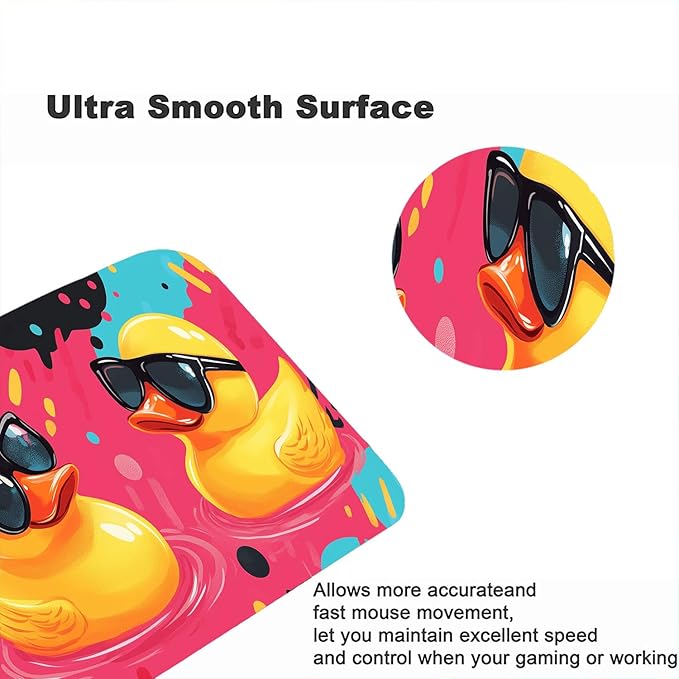 Kawaii Anime Cute Yellow Duck Extended Gaming Mouse Pad Mat with Stitched Edge Non-Slip Base for Office, Home, Computer & Laptop, 31.5"x11.8"