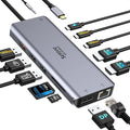USB C Docking Station Dual Monitor,USB C to HDMI Adapter,Type C Hub Multiport Adapter with Displayport,100WPD USB3.0,SD/microSD,Ethernet,3.5mm Audio,Laptop Docking Station for Dell/Hp/XPS/Surface.etc